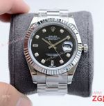 Clone Presidential Rolex Oyster Perpetual Datejust Watch Ss Black Dial